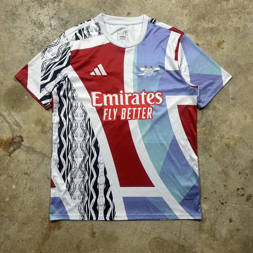 Adidas Arsenal Premier League Saka Pre-Match Soccer Football Jersey Size L